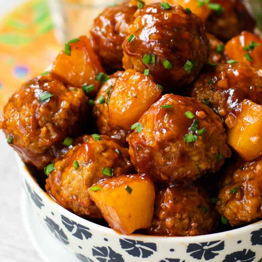 H.) Hawaiian Meatballs & Jasmine Rice